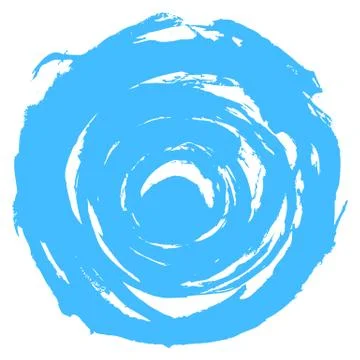 Blue Brush Stroke Circle Shape Stock-Illustration