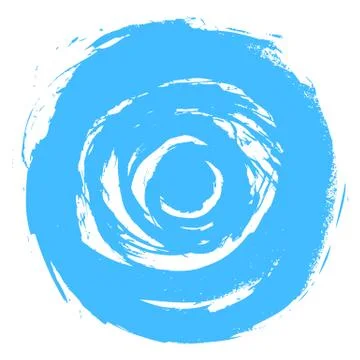 Blue Brush Stroke Circle Shape Illustrazione stock