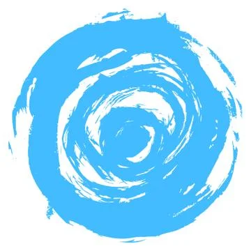 Blue Brush Stroke Circle Shape Illustrazione stock