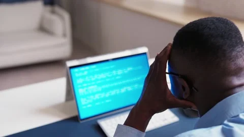 Blue BSOD Error At Computer Stock Footage 220894500