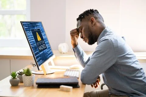 Blue BSOD Error At Computer Stock Photos