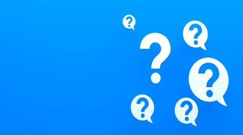 Blue bubble and question marks Stock Illustration