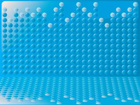Blue bubble graph Illustrated graph background in blue reflected in a shin... Stock Photos