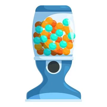 Blue bubble gum machine dispensing candy Stock Illustration