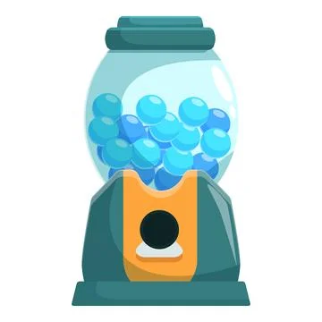 Blue bubble gum machine dispensing candy Stock Illustration