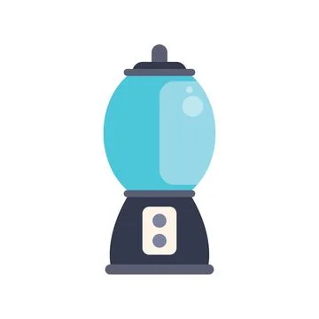 Blue bubble gum vending machine dispensing candy Stock Illustration