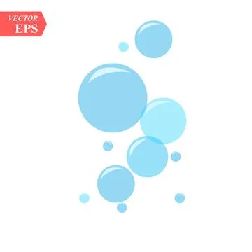 Blue Bubble icon isolated on white background. Soap or water icon Vector art. Stock Illustration
