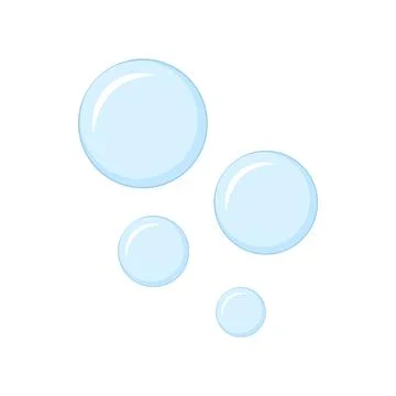 Blue bubble icon. Soap bubble illustration symbol. Bubble water vector flat. Stock Illustration