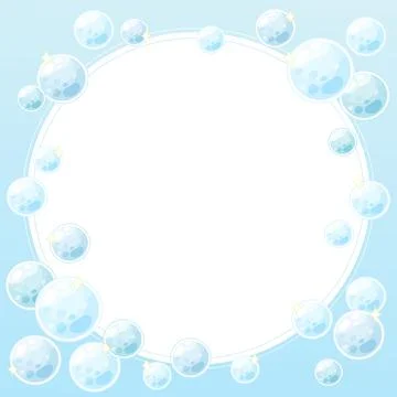 Blue bubble party frame 1 Stock Illustration