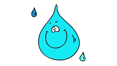 Blue bubble splashing small drops of fresh transparent water representing the Stock Footage 132071613