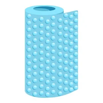 Blue bubble wrap roll for packing fragile items Stock Illustration