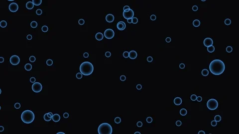 Blue Bubbles Ascending in Dark Water with Subtle Light Refraction and Copy .. Stock Footage 341720022