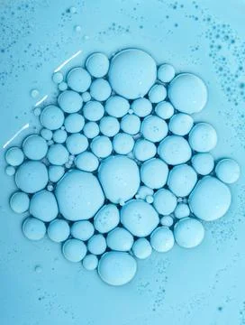 Blue bubbles background. 3D visualization. Textures of liquid paint. Stock Illustration