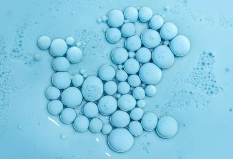 Blue bubbles background. Acrylic paint. Abstract background. Stock Illustration
