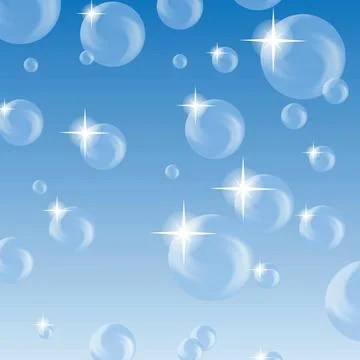 Blue bubbles background Foam Transparent Bubbles on Blue Gradient Backgrou... Stock Photos