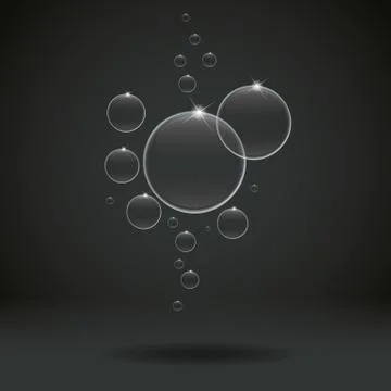 Blue bubbles background, vector illustration Stock Illustration