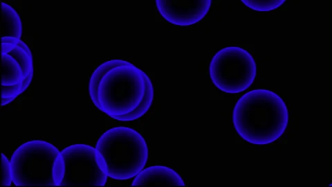 Blue bubbles on black background,best animation in 4k. Stock Footage 201640102