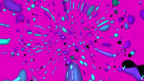 Blue bubbles in a bright pink liquid. Stock Footage 106871480