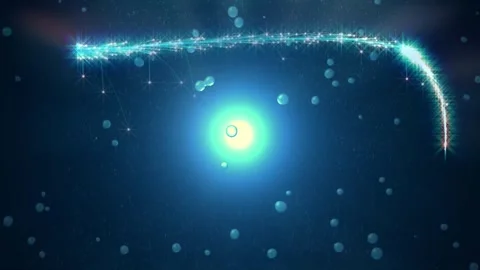 Blue Bubbles Floating Glitter Stars Boarder Overlay Animation Background Video stock 279678670