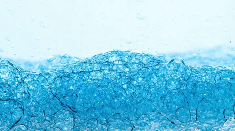 Blue Bubbles Foam Boiling Stock Footage 33546871