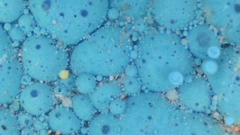 Blue bubbles macro background texture ink science Stock Footage 203892109