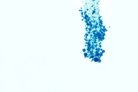 Blue bubbles over white Stock Photos