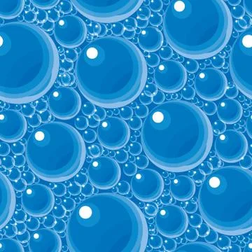 Blue bubbles. Seamless background Stock Illustration