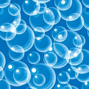 Blue bubbles. Seamless background Stock Illustration