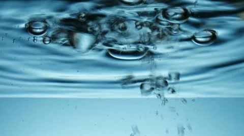 Blue bubbles underwater Stock Footage 10768939