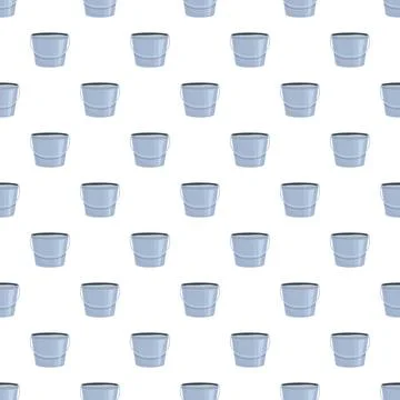 Blue bucket repeating pattern creating seamless background Stock Illustration