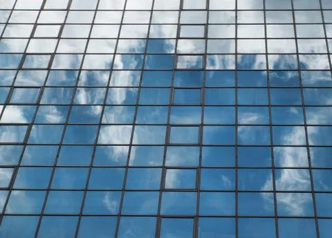 Blue building and clouds Stock-Fotos