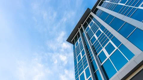 Blue building with negative space Stock Photos