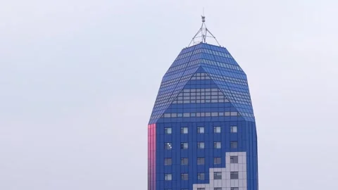 Blue building orbit Stock Footage 296644098