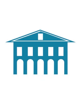 Blue building on white Stock Illustration