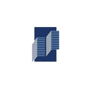 Blue buildings Stock Illustration