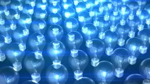 Blue Bulbs Animation 3D Stock Footage 47134743
