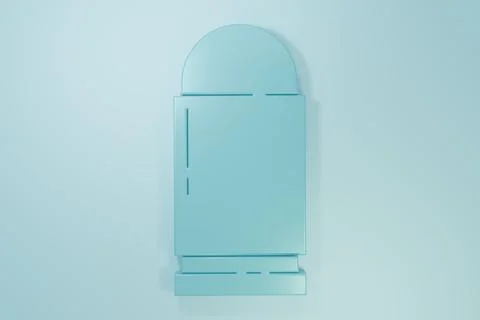 Blue Bullet icon isolated on blue background. Minimalism concept. 3D render.. Stock Illustration