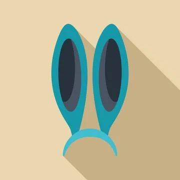 Blue bunny ears headband easter flat design Illustrazione stock