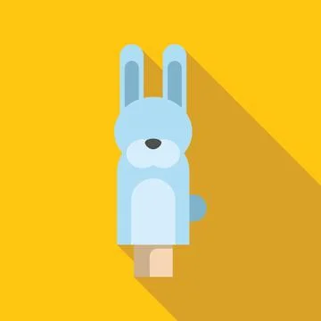 Blue bunny hand puppet is ready to entertain children with imaginative play Stock Illustration