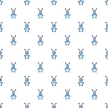 Blue bunny pattern creating a seamless kids background Stock Illustration