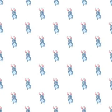 Blue bunny repeating pattern background for children's design Stock Illustration