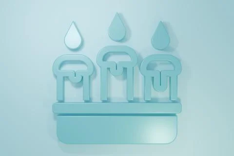 Blue Burning candle in candlestick icon isolated on blue background. Cylind.. Stock Illustration