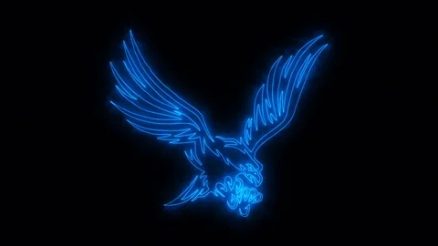 Blue Burning Eagle Animated Logo Loopable Graphic Element Stock Footage 103524263