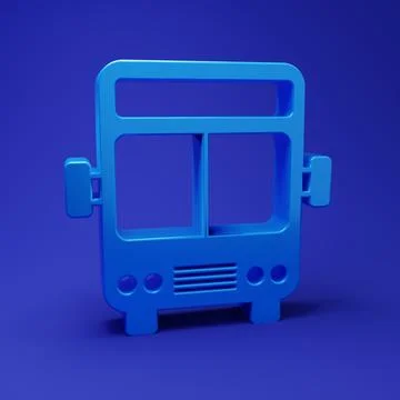 Blue Bus icon isolated on blue background. Transportation concept. Bus tour.. Stock Illustration
