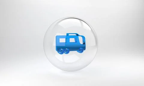 Blue Bus icon isolated on grey background. Transportation concept. Bus tour t Stock Illustration