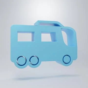 Blue Bus icon isolated on grey background. Transportation concept. Bus tour.. Stock Illustration