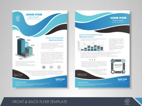Blue business brochure Stock Illustration