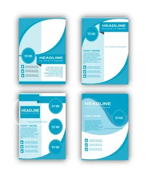 Blue Business Flyer set Stock Illustration