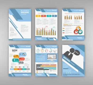 Blue business presentation template Illustrazione stock