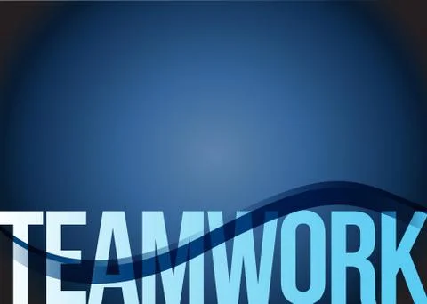 Blue business teamwork wave background illustration design Stock Illustration